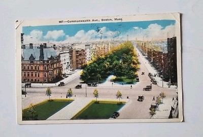 Postkarte Commonwealth Avenue Boston Massachusetts 1927