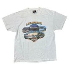 Vintage Harley Davidson 2001 T-Shirt Made In USA Kurzarm Weiß Herren Large