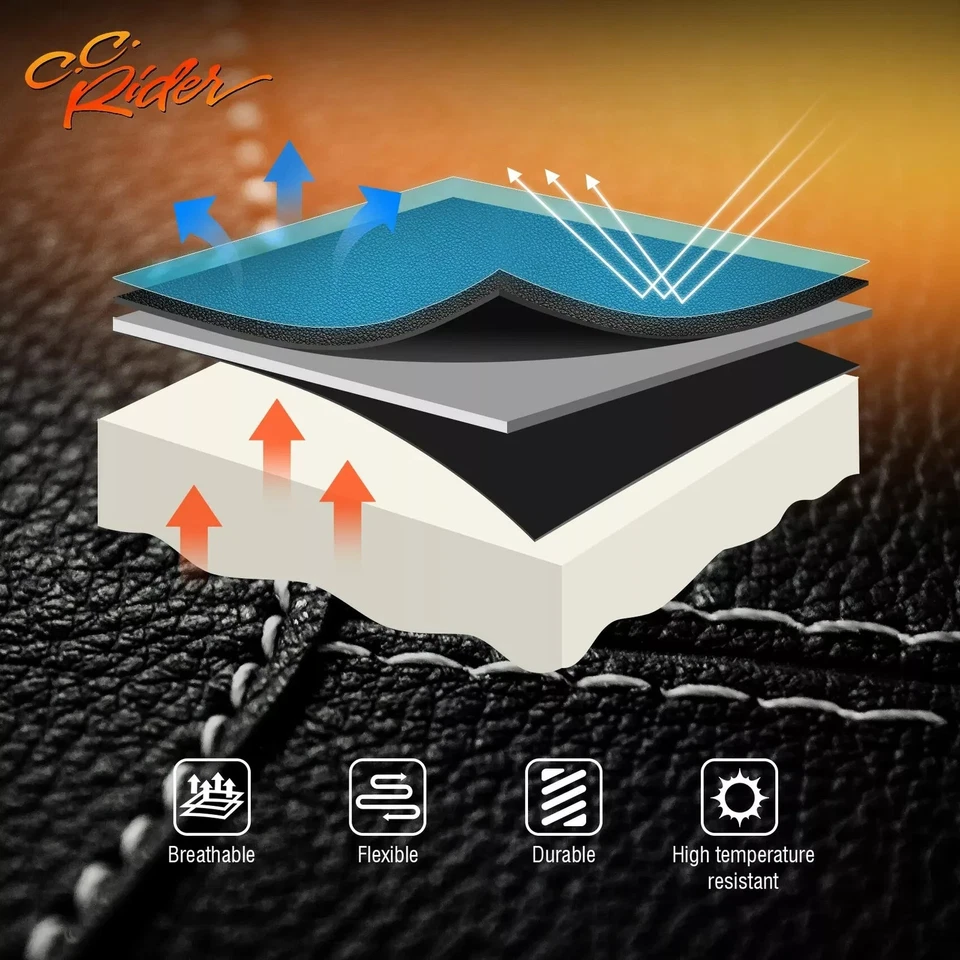 Driver Passenger Seat Fit For Harley Dyna Super Glide 2006-2017 Blue Stitching - Image 3 of 4