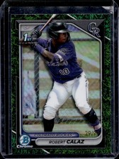 2024 Bowman Robert Calaz Chrome Grass Green Refractor 1st Prospect #/99 Rockies