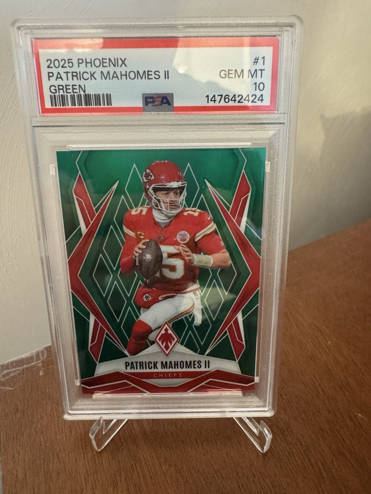 2025 Phoenix Patrick Mahomes II Green #1 Gem MT 10 ￼#4/25 Pop1