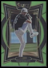 2025 Panini Select #35 Noah Schultz Neon Green Prizms #/49