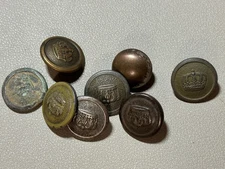 🇩🇪 WWI German M-1910 Crowned Uniform Buttons (Set of 8)