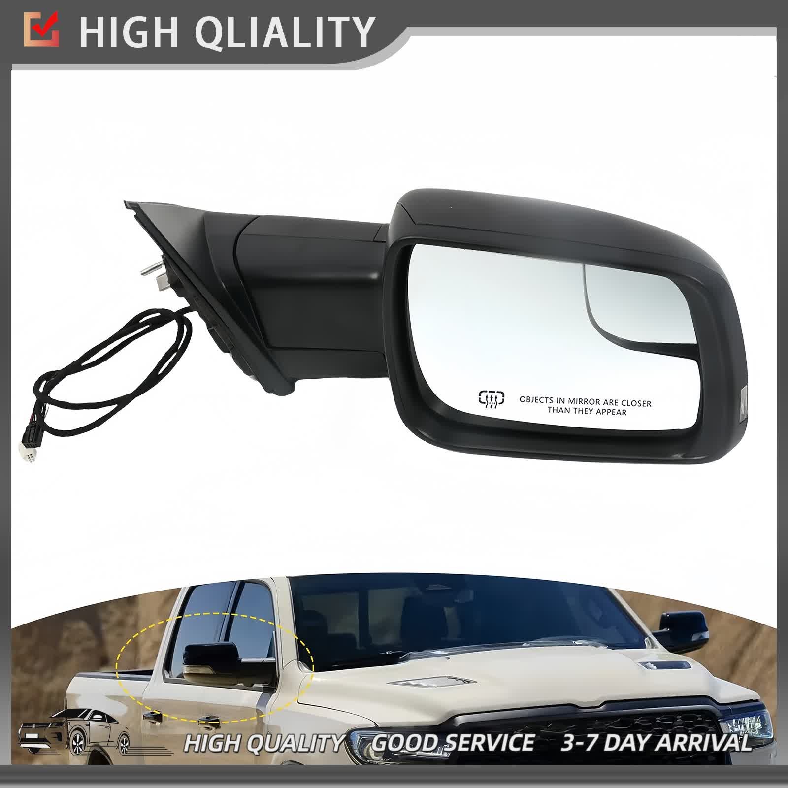 Heated Mirror w/Power Fold Signal Light Right For 2019-2024 Ram 1500 68276500AH thumbnail 17