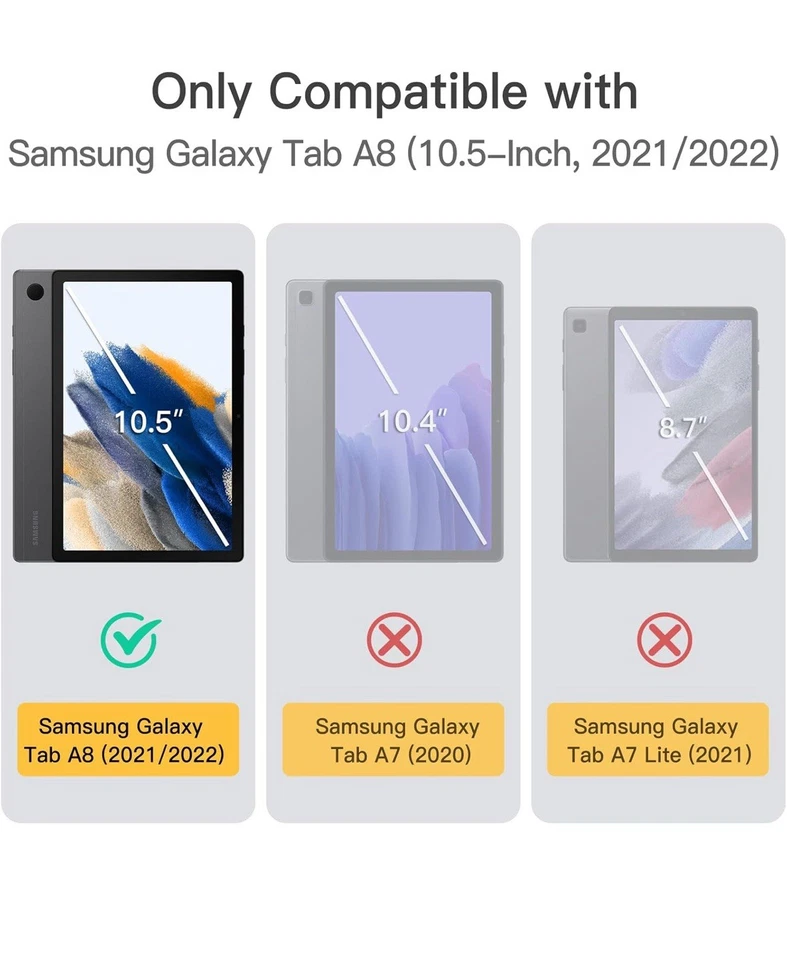 JETech Case Samsung Galaxy Tab A8 10.5-Inch 2022 Slim Auto Wake/Sleep (Black) - Image 4 of 4