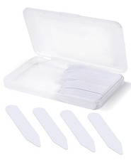 vivinin 112P Dress Shirt Collar Inserts, White Plastic Collar Stays with Stor...