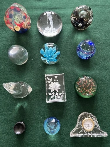 Paperweights Assorted Collection 11 Gift Antique Retro Collectible  Shop Stock