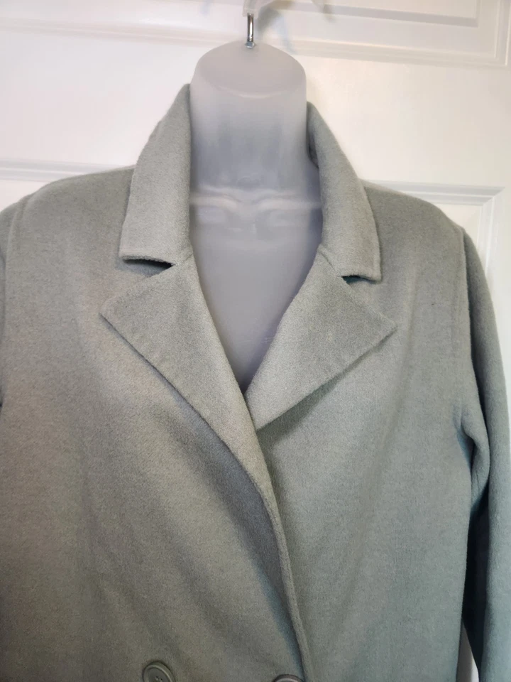 Halogen Nordstrom Double Face Wool Coat Long Soft Seafoam Green Size Small - Image 3 of 4