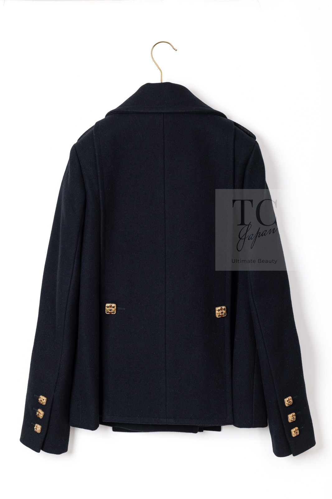 CHANEL 11PF Black Wool Gripoix Buttons Double Jacket Coat Karl Lagerfeld 36 US4 image 6