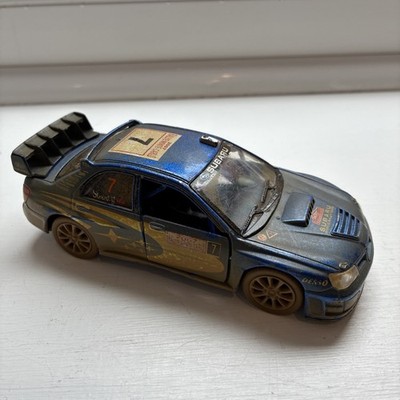 Subaru Impreza WRC 2007 Muddy - Kinsmart Pull Back & Go Diecast Modellauto