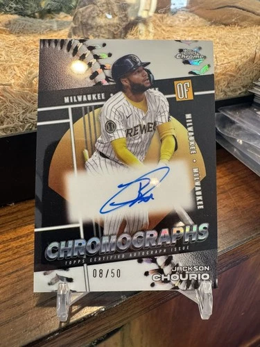 2025 Topps Chrome Jackson Chourio Chromographs On Card Auto 08/50