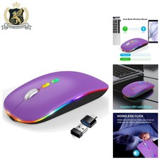 Ambidextrous Slim Wireless Bluetooth Mouse with LED - Portable  Rechargeable