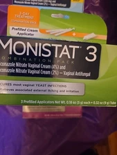 MONISTAT 3 COMBO PACK  3 Applicators Yeast Infection Treatment + 1 Cream  