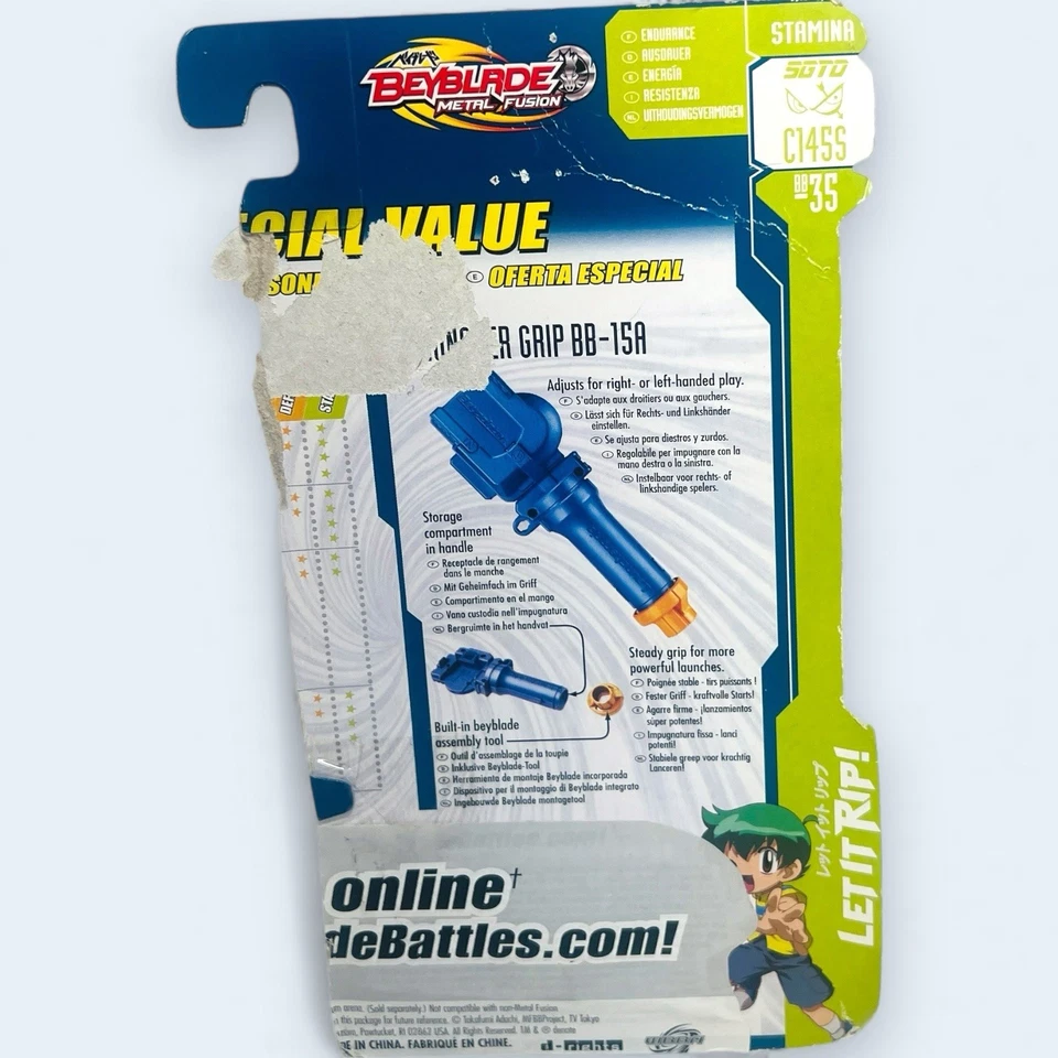Beyblade Flame Sagitario C145S Metal Fusion BB-35 Hasbro Paquete Completo Desgaste Foto 2 de 4