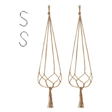 Bamworld Hanging Plant Pot Macrame Plant Hanger Decorative Hanging Basket 2 Pack
