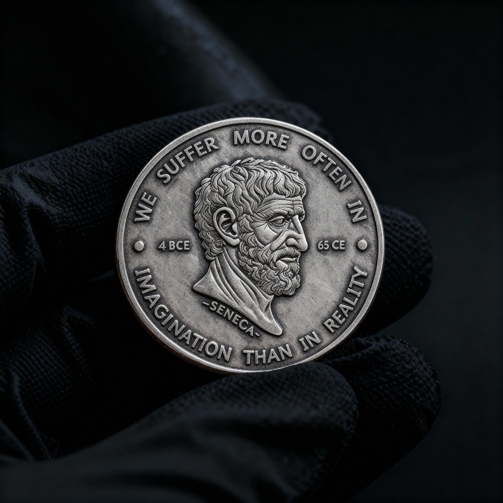 Seneca Coin | Daily Stoic Medallion | Stoic Coin | Everyday Carry Stoic Reminder