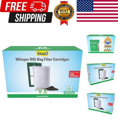 TETRA WHISPER -BAG DISPOSABLE FILTER CARTRIDGES UNASSEMBLED medium12 PACK New
