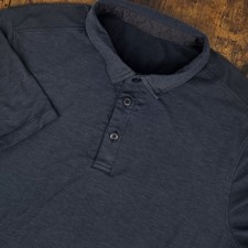 Lululemon Evolution Men's Polo Shirt Dark Navy Blue Tech Size Small 38"