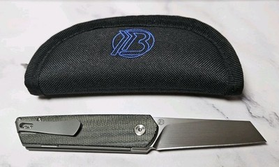 Brian Brown Knives FINCH M390 Hand Rubbed Satin Blade Black Micarta Flipper
