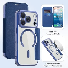 For iPhone 17 Pro Max 17 Air 16 Shockproof Mag Safe Wallet Case w Lens Protector