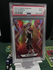 Panini 2020 Phoenix Joe Burrow Fire Burst #101 PSA 9 Rookie Football Card. rookie card picture