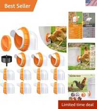 12-Port Gravity Chicken Feeder - Leakproof Rainproof DIY System in Orange