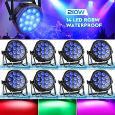 LED Par Lights IP67 Waterproof Stage Light,  Outdoor RGBW 4-In-1 Uplighting DMX