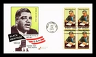 DR JIM STAMPS US COVER WHITNEY M YOUNG JR BLACK HERITAGE FDC BLOCK OF 4