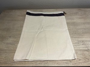 Tory Burch 18"x 13" Drawstring DUST BAG Canvas Shoes Handbag Gold Logo Charm TWO