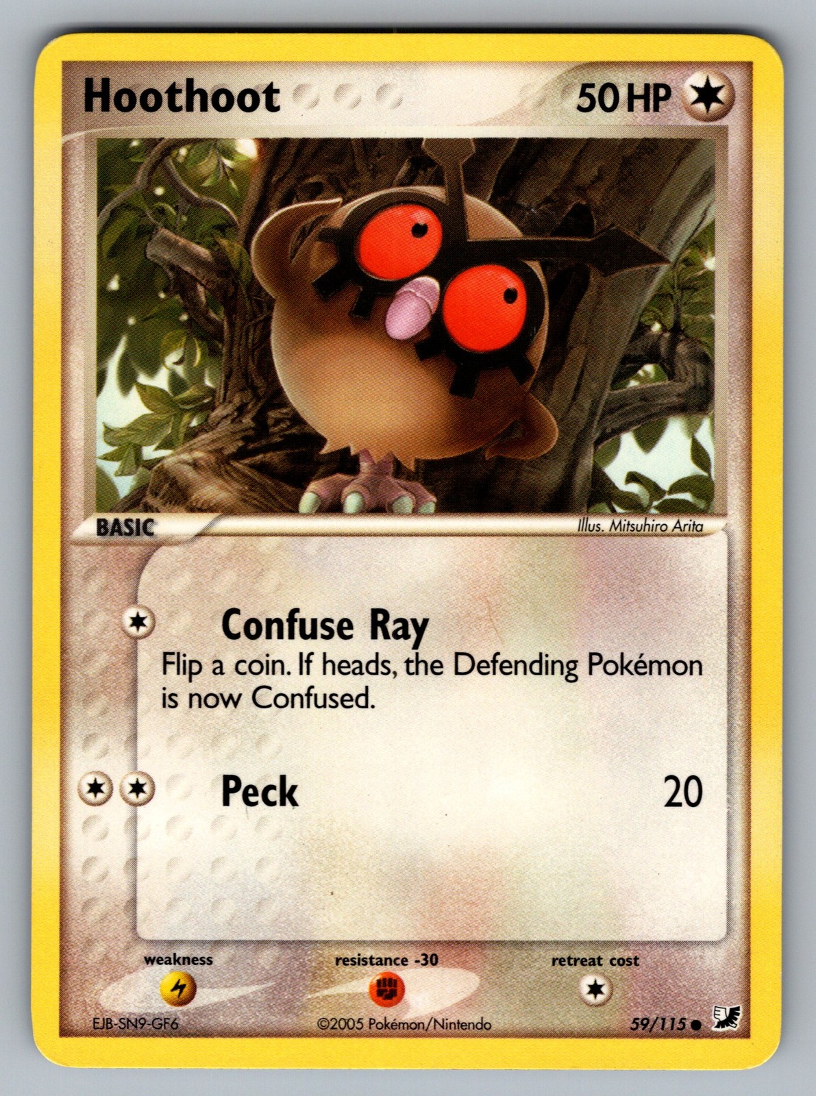 Hoothoot Common Unseen Forces 59/115 Pokemon NM