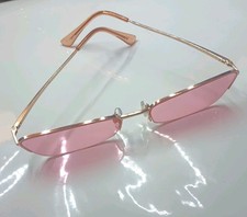 Gold Rimmed Rose Colored Glasses Pink Women's Fashion Sunglasses MDL Quality