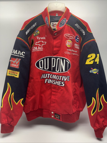 Vintage Chase Authentics NASCAR Racing Jacket Flames Jeff Gordon #24 Men’s XL