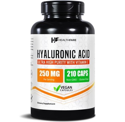 Hyaluronic Acid 250mg 210 Capsules 25mg of Vitamin C For Joint and Skin Health