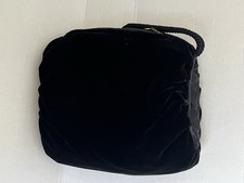 Vintage Wales Black Hand Muff Zipper Pocket Velvet Hand Warmer