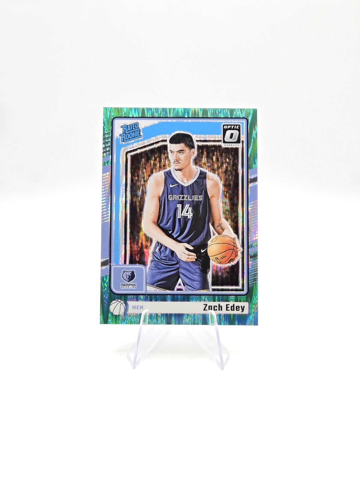 Zach Edey 2024-25 Donruss Optic RC Green Shock SP #/149 #288