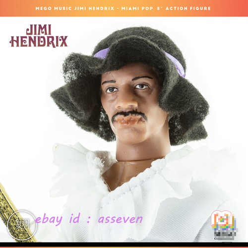 Mego Jimi Hendrix Guitar God 8 inches Hang card GK Action Figure Model In Stock - Picture 2 of 5