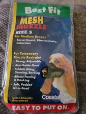 Coastal Pet Best Fit Strong Mesh Dog Muzzle Size 5 for Medium breeds-BRAND NEW 