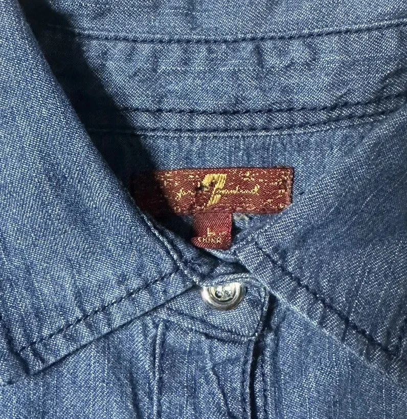 Usada - Camisa Cambray 7 Para Toda la Humanidad Botón Frontal Niñas (Talla L) Foto 3 de 4