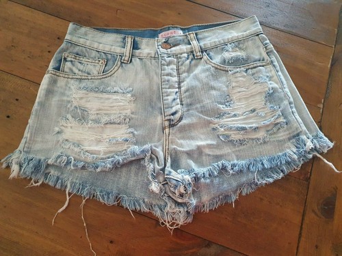 SUPRE high waist distressed denim 