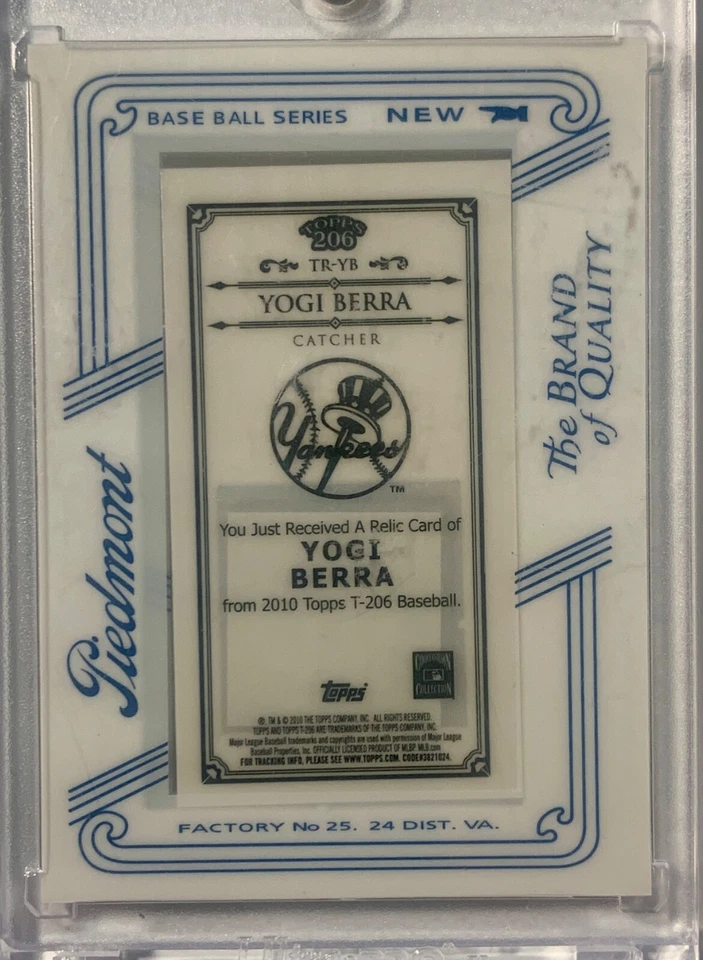2010 Topps T-206 Yogi Berra Relic Mini Game Used Pants TR-YB - Image 2 of 2