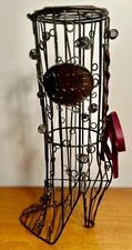 Wirework Ladies Victorian Style Boot Wine Cork Holder Excellent Condition