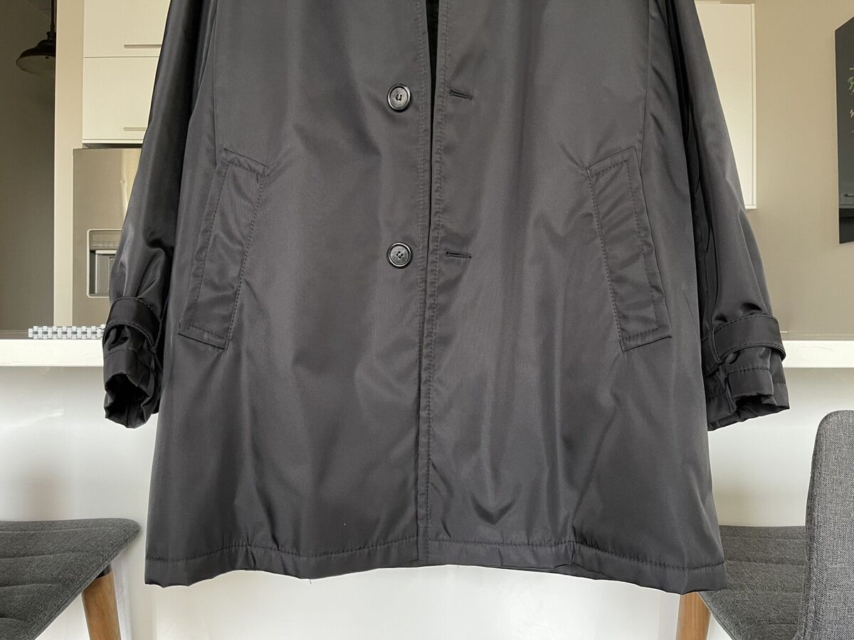 Prada Nylon Tessuto Raincoat Black Prada Size 52 Oversized Prada Nylon Tessuto Raincoat Black Prada Size 52 Oversized