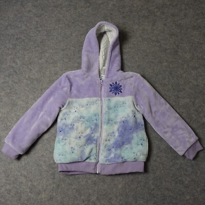Frozen Jacket Girls Purple Fleece Disney Princess Anna Elsa