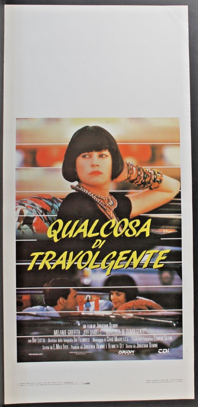Locandina originale film Qualcosa di travolgente (1987) - Regia di Jonathan Demme
