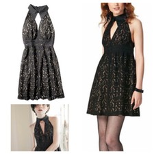 Anna Sui for Target juniors Dress size 5 Black lace gold-lined Cocktail party