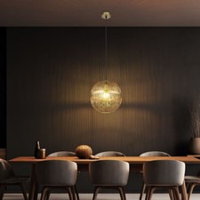 Lampada a Sospensione Luce Ottone Antico Lampadario Camera Letto H 120 CM