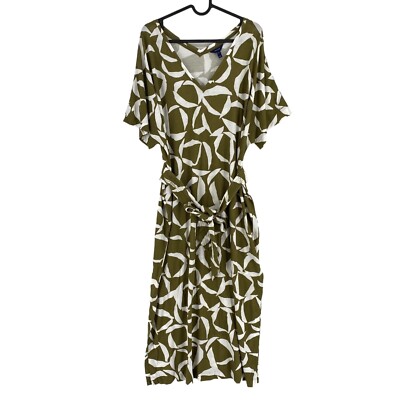 GANT Damen Grün Halbmond Bloom Jerseykleid Größe XL