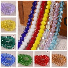 100pcs 6mm Round 32Facets Crystal Glass Loose Ball Sphere Crafts Beads lot