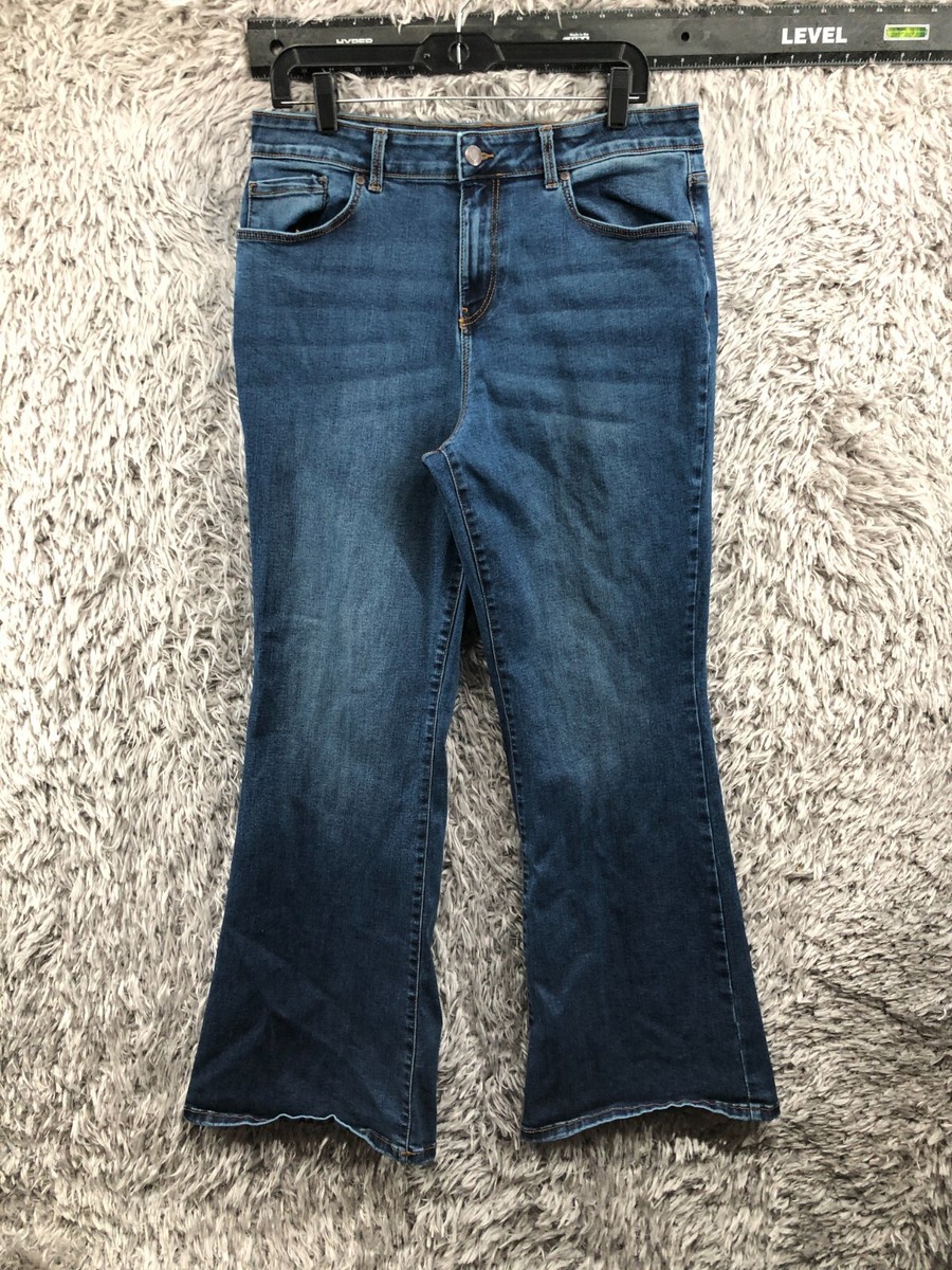 Falls Creek High Rise Flare Jeans Size 14 Womens Medium Wash Blue