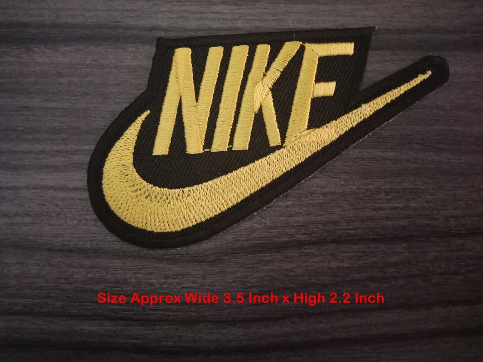 Sport Iron on Patches Black & Gold N i k E Embroidered Sew on Jean Coat Jacket - Image 3 of 4